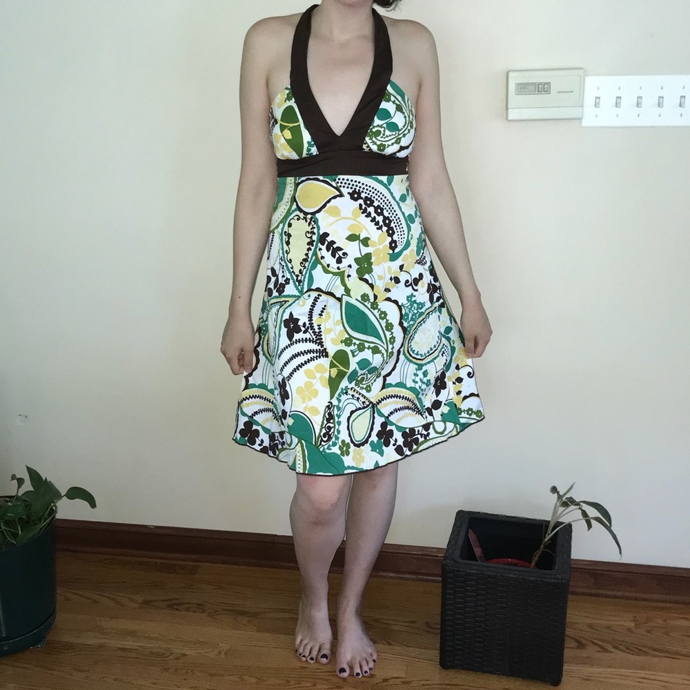 Paisley Cotton Halter Dress